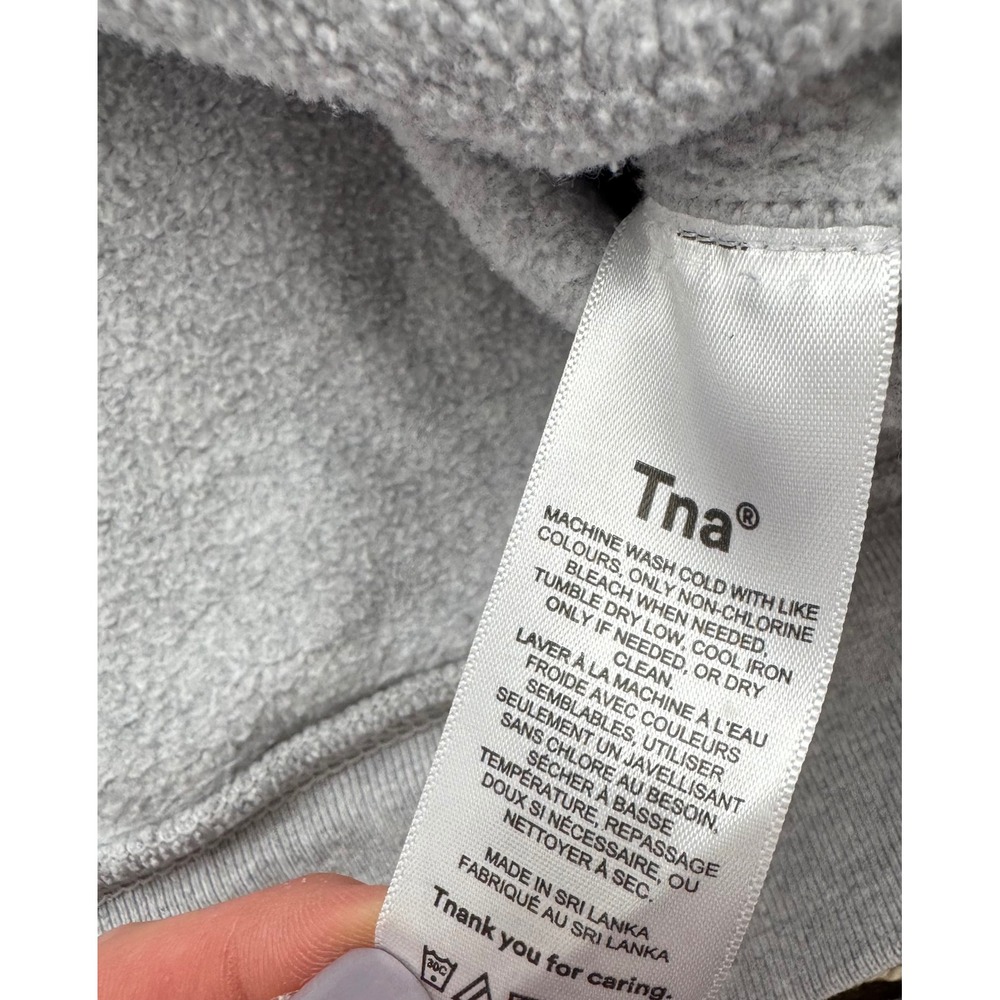 Aritzia TNA Extra Fleece Heavyweight Crewneck Sweatshirt Gray Oversized XL RARE - Picture 7 of 7